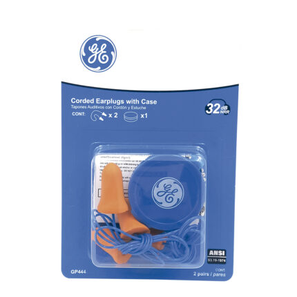GE Protección Tapones auditivos con cordón (2 pares) para salud ocupacional
