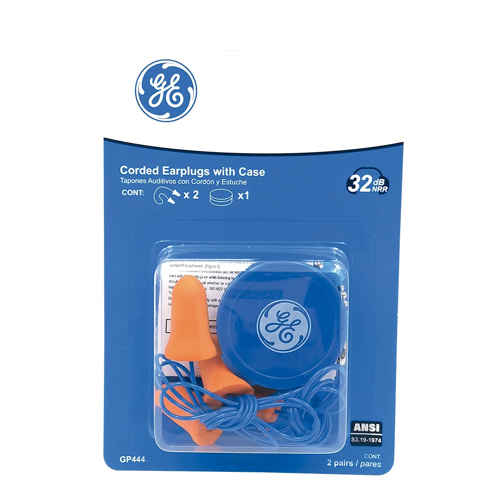 GP444.jpg GE Protección Tapones auditivos con cordón (2 pares) para salud ocupacional