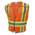 GE Protección Chaleco reflectivo naranja con 5 bolsillos, talla M