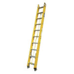 Escalera de extensión de fibra de vidrio 24 ft 200 lb amarilla