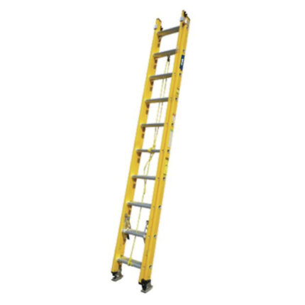Escalera de extensión de fibra de vidrio 24 ft 200 lb amarilla