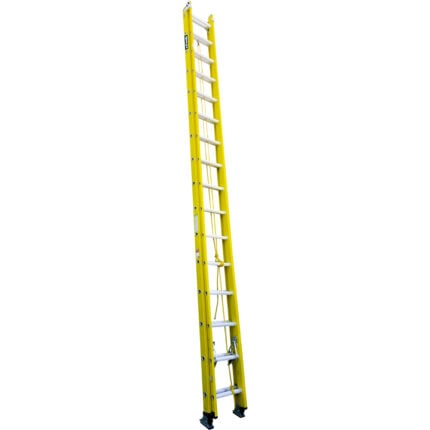 Escalera de extensión de fibra de vidrio 32 ft industrial amarilla