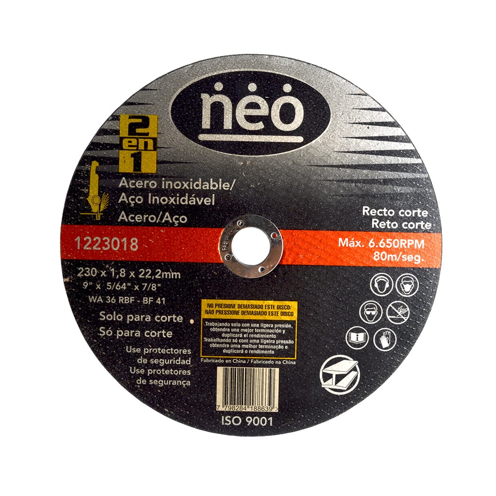 N_1223018.jpg Disco de corte para acero inoxidable 9 pulgadas 1.8 mm