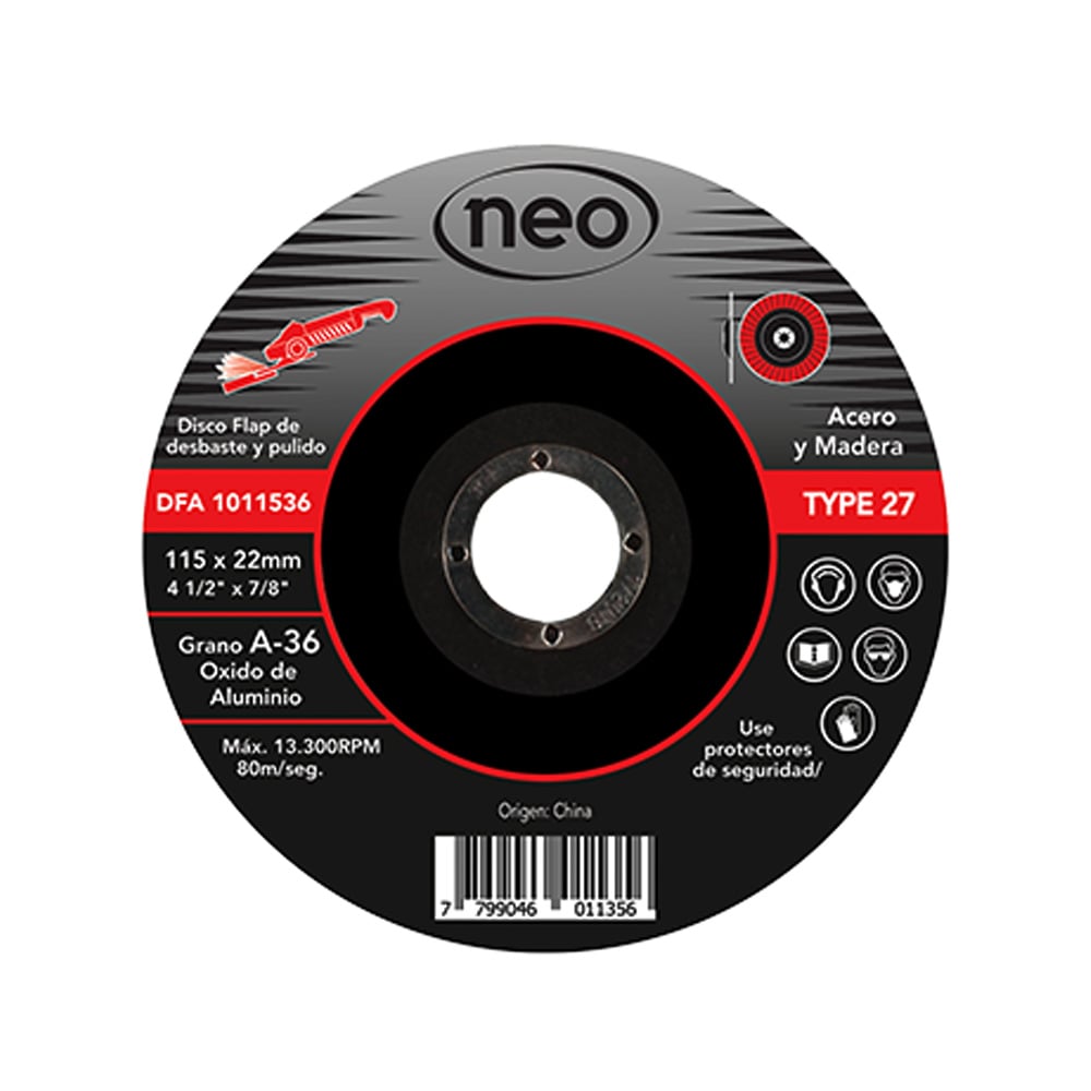N_DFA1011540.jpg Disco flap 4 1/2 grano 40 para metal y soldadura