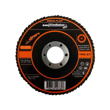 Disco flap 4 1/2 grano 40 para esmeril angular