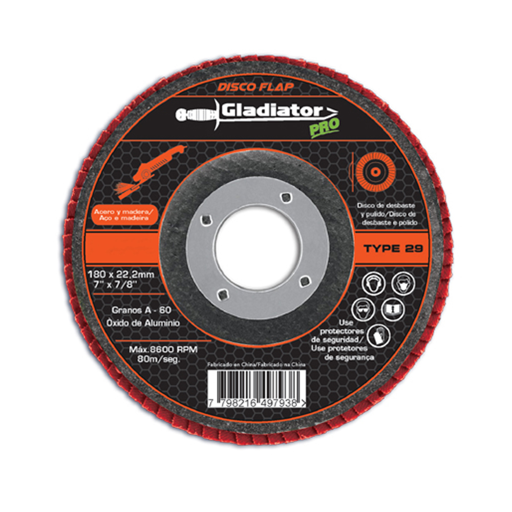 N_DFA811560.jpg Disco flap 4 1/2 grano 60 para esmeril angular