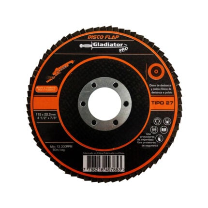 Disco flap 4 1/2 grano 80 para esmeril angular