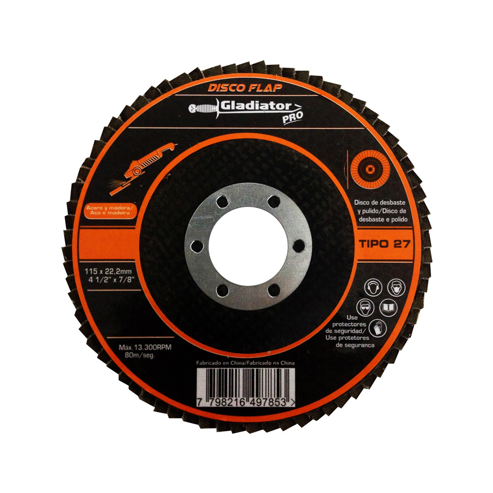 N_DFA811580.jpg Disco flap 4 1/2 grano 80 para esmeril angular