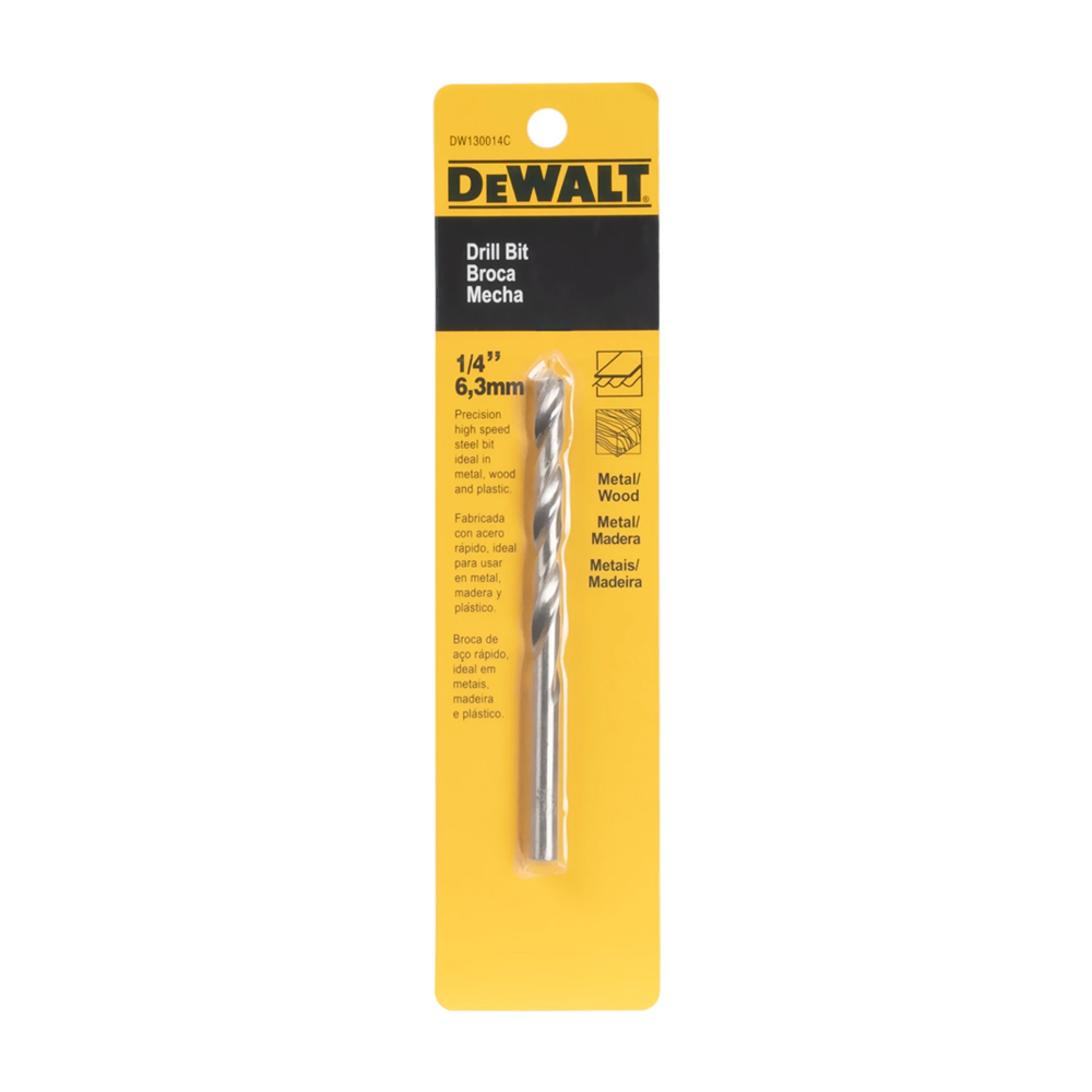 N_DW130014C.jpg DEWALT Broca para metal HSS 1/4 DW130014C