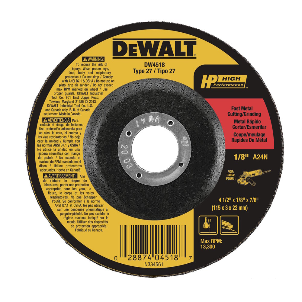 N_DW4518C.jpg Disco de corte para metal 4-1/2 x 7/8 x 2.5 mm DEWALT