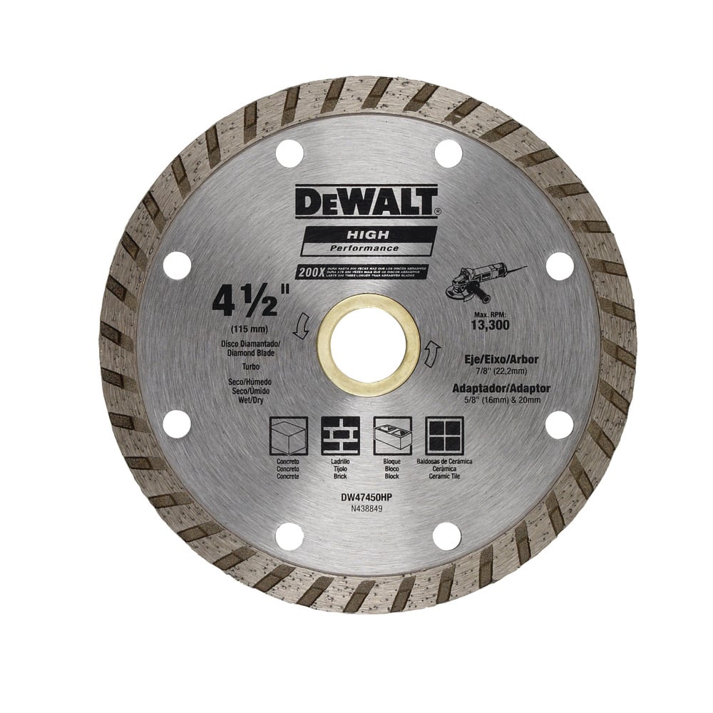 N_DW47450HP.jpg Disco diamantado para concreto 4-1/2 turbo DEWALT DW47450HP