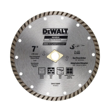 Disco diamantado turbo 7 pulgadas para concreto DEWALT DW47700HP