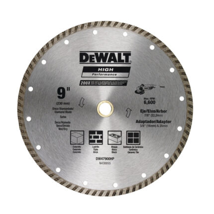 Disco diamantado para concreto 9 pulgadas Turbo DEWALT DW47900HP