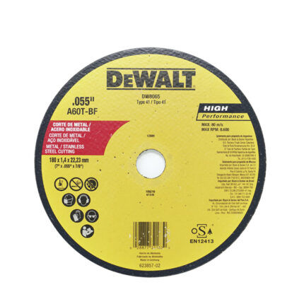 Disco de corte para metal 7-1/4 x 7/8 x 1.4 mm Fino DEWALT DW8065