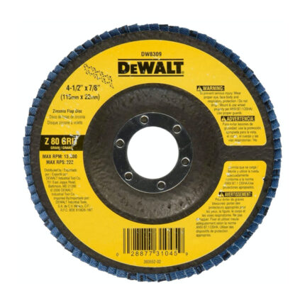 Disco flap 80 grano 4-1/2 x 7/8 zirconio DEWALT