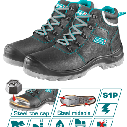 Zapato de Seguridad Total Bota Negra Punta de Acero TSP202S1P