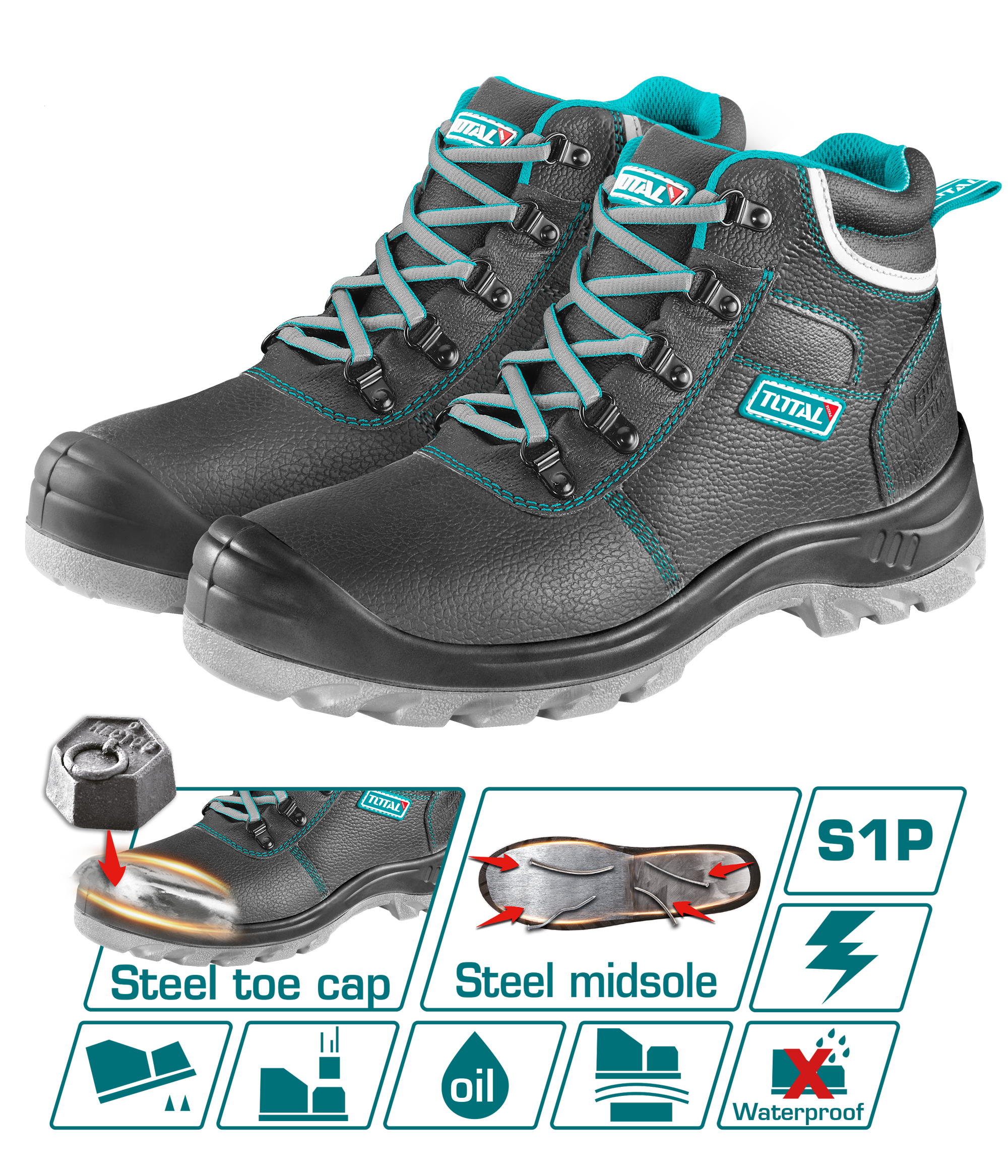 botasnegras.png Zapato de Seguridad Total Bota Negra Punta de Acero TSP202S1P