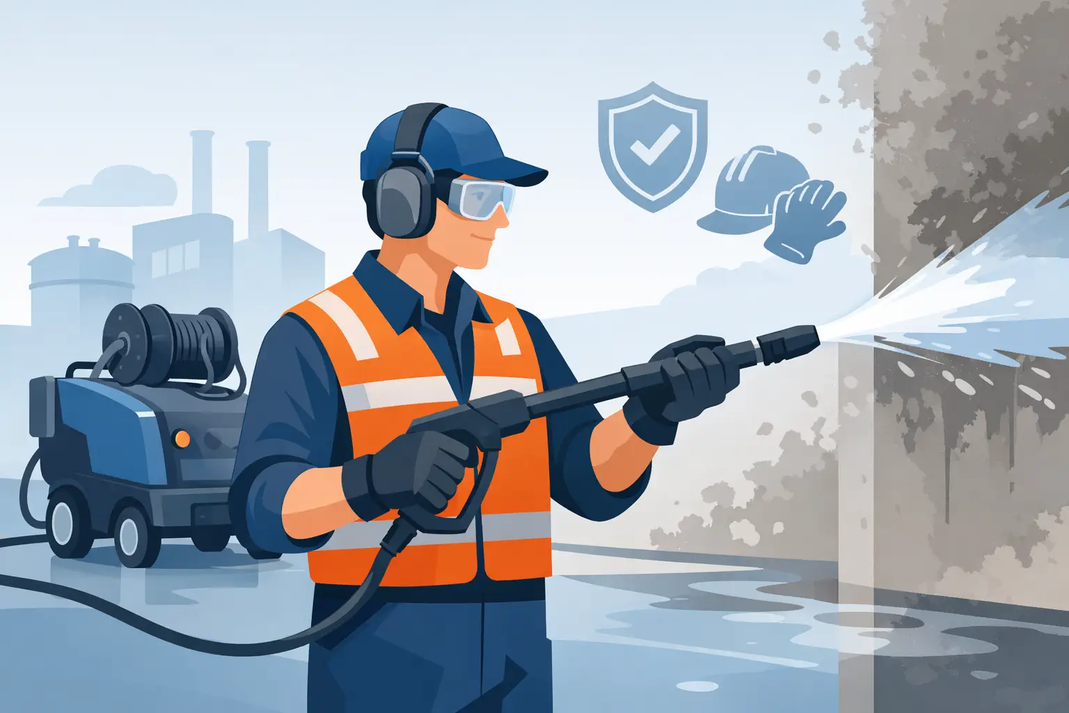 Cómo usar una hidrolavadora industrial con seguridad