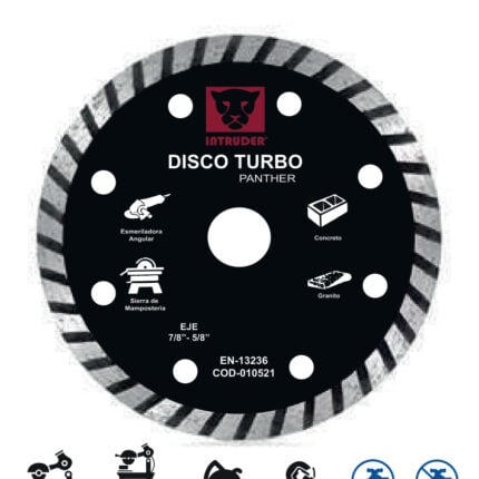 Disco de corte diamantado Intruder Panther Turbo 4 1/2 pulg 22,2 mm