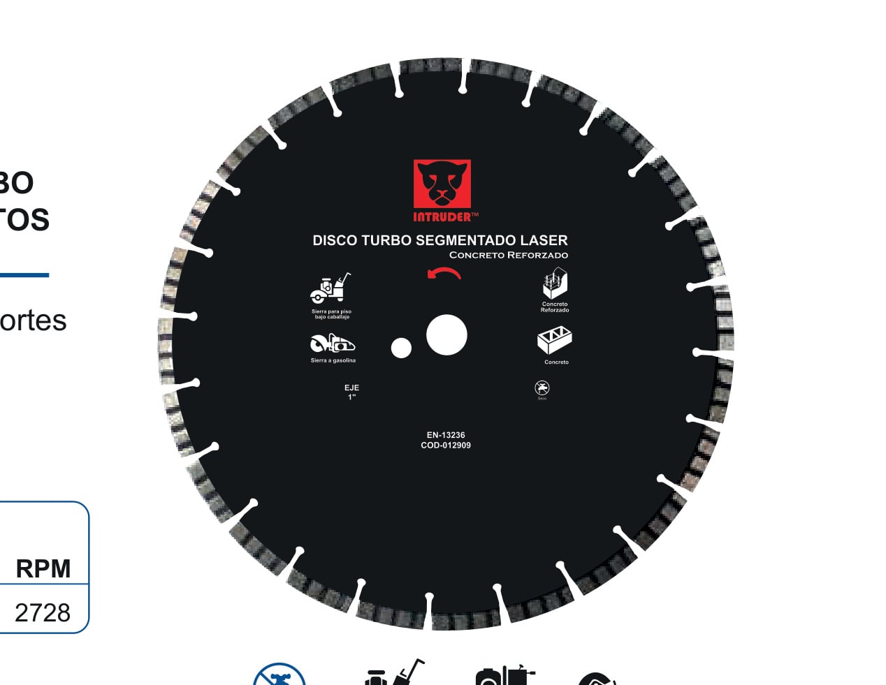 Disco Intruder Turbo Segmentado Láser para Concreto Reforzado - disco diamantado para concreto reforzado Disco Intruder Turbo Segmentado Láser para Concreto Reforzado - disco diamantado para concreto reforzado