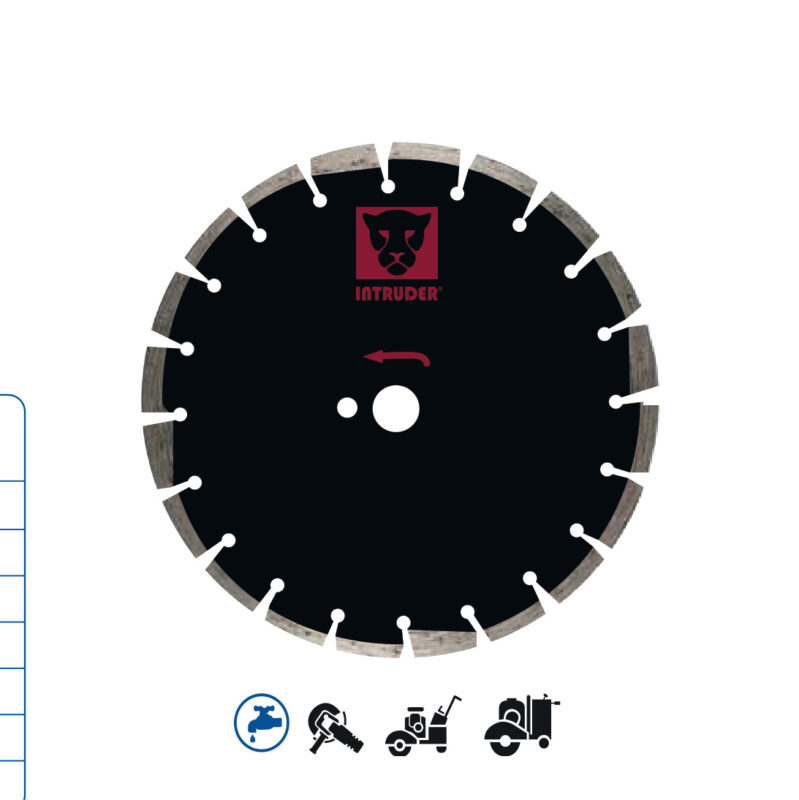 Disco diamantado para asfalto y concreto fresco Intruder 18" (eje 25,4 mm)