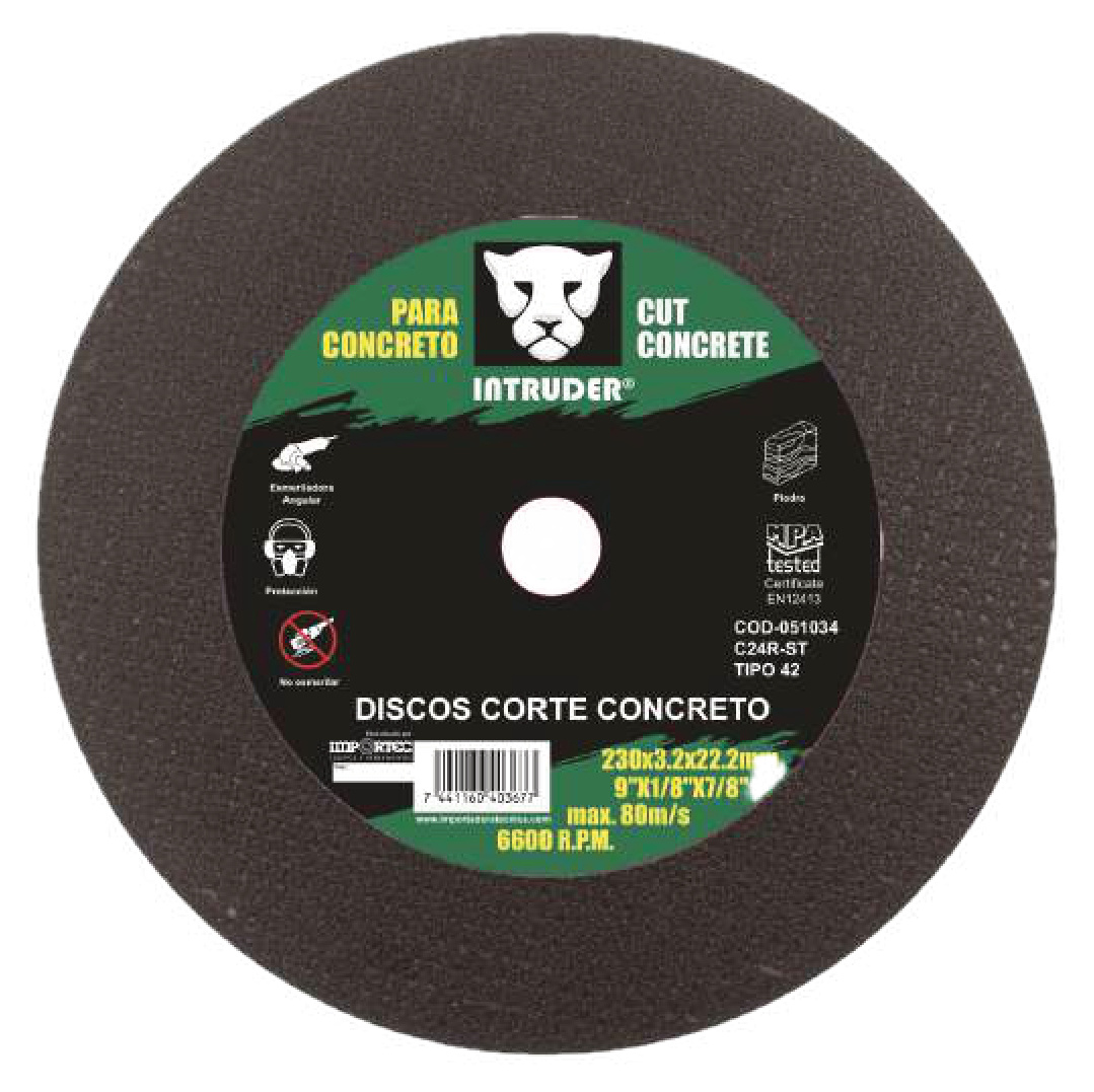 Disco de desbaste para concreto INTRUDER 7" x 3mm x 22,2mm Disco de desbaste para concreto INTRUDER 7" x 3mm x 22,2mm