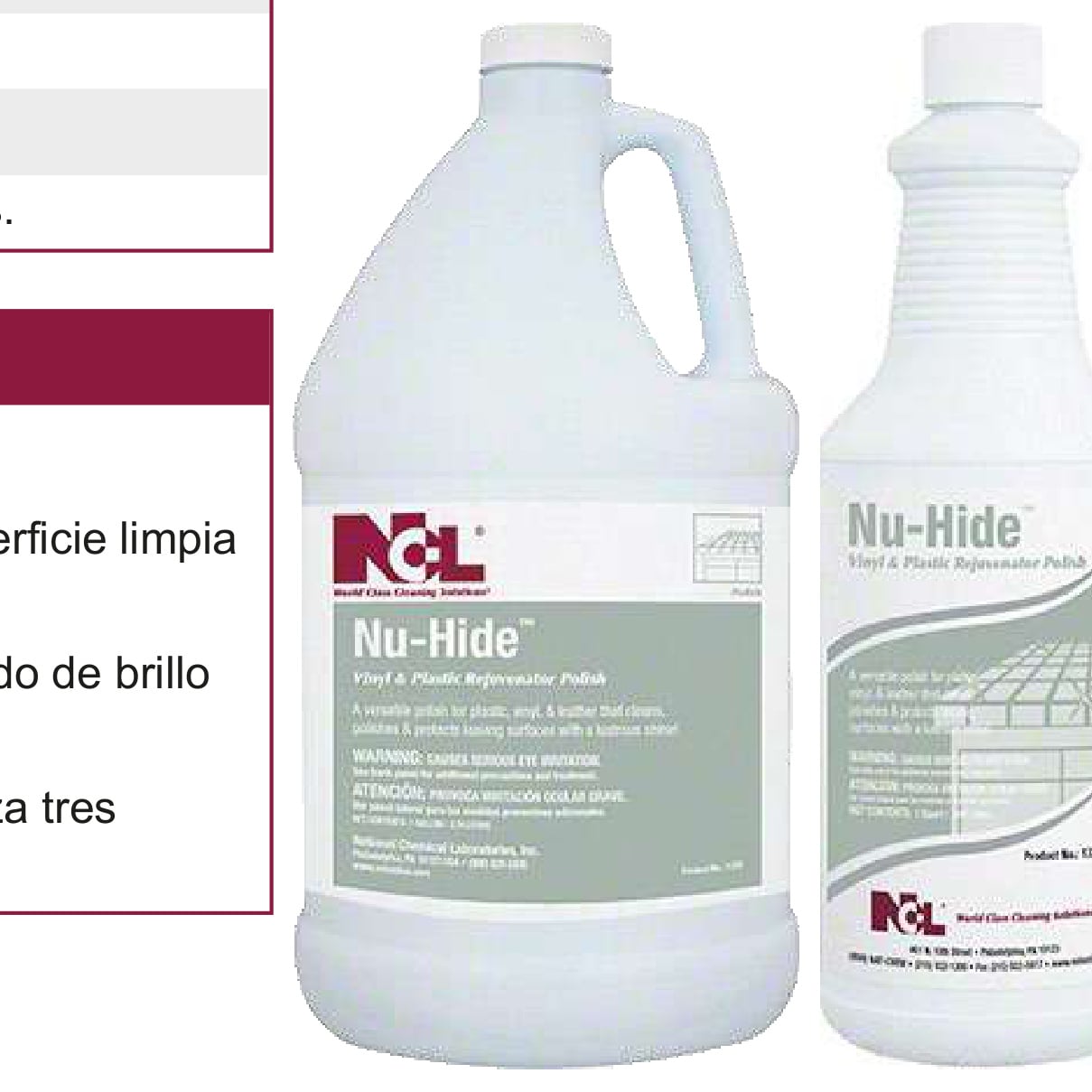 NU-HIDE™ - Pulidor Rejuvenecedor de Vinilo y Plástico NU-HIDE™ - Pulidor Rejuvenecedor de Vinilo y Plástico