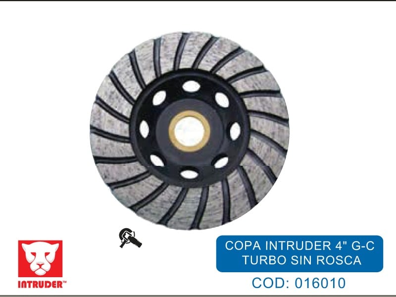 copa diamantada turbo 4 pulgadas sin rosca intruder
