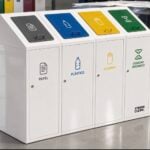 Recolector de basura industrial modular en acero galvanizado, estación de reciclaje Xtreme Clean
