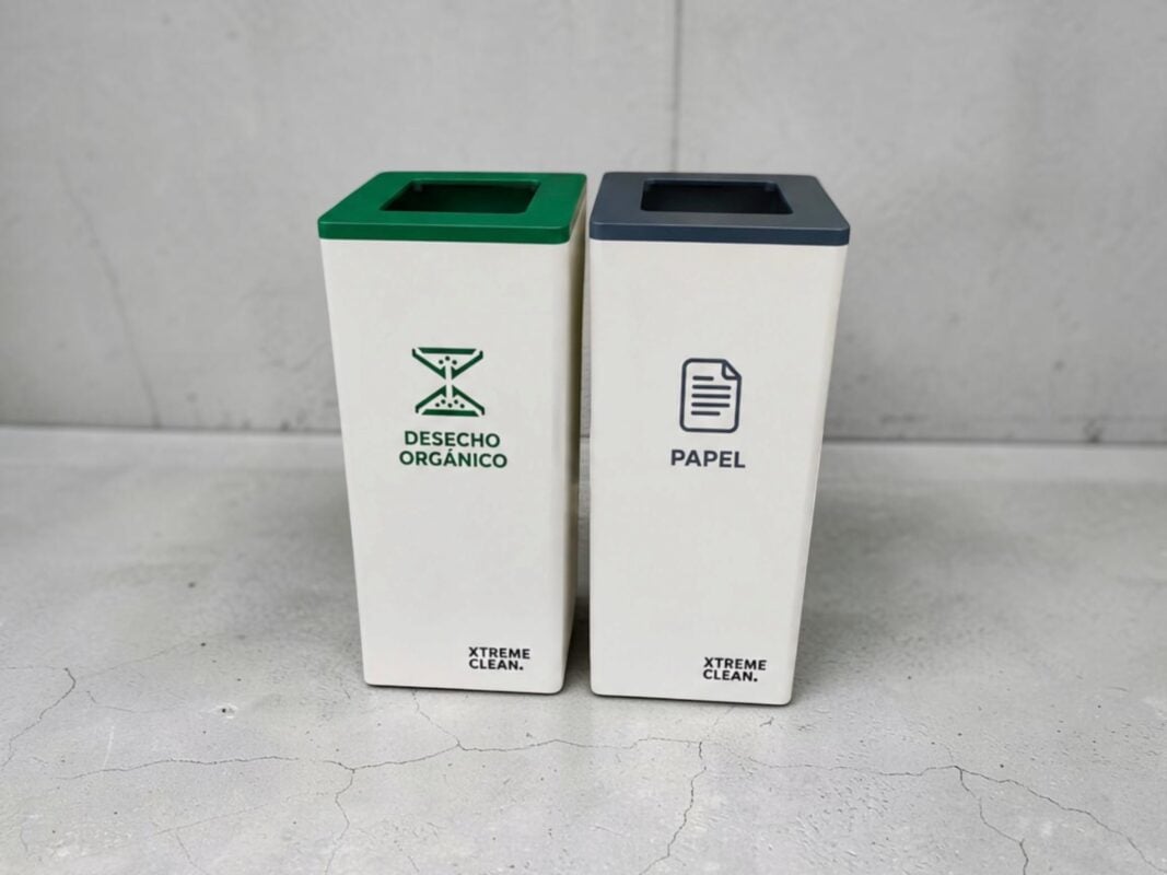 Basurero para reciclaje en acero galvanizado 50 litros, opciones desecho orgánico y papel - Xtreme Clean