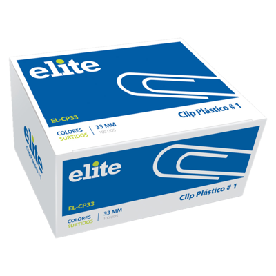 el00049_1.png Clips Elite estándar de 33 mm, caja de 100 unidades