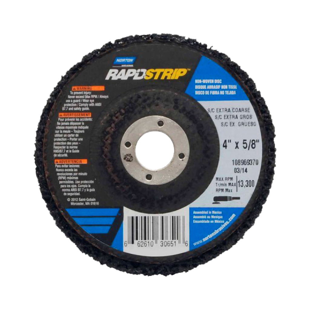 Disco removedor Norton Rapid Strip para óxido y pintura de 4 1/2 pulgadas Disco removedor Norton Rapid Strip para óxido y pintura de 4 1/2 pulgadas
