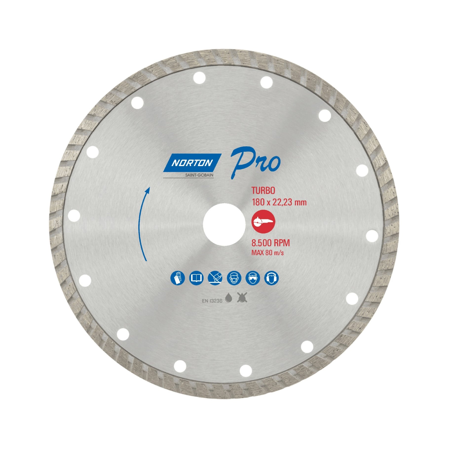 Disco diamantado Norton Turbo Pro para concreto de 7 pulgadas Disco diamantado Norton Turbo Pro para concreto de 7 pulgadas